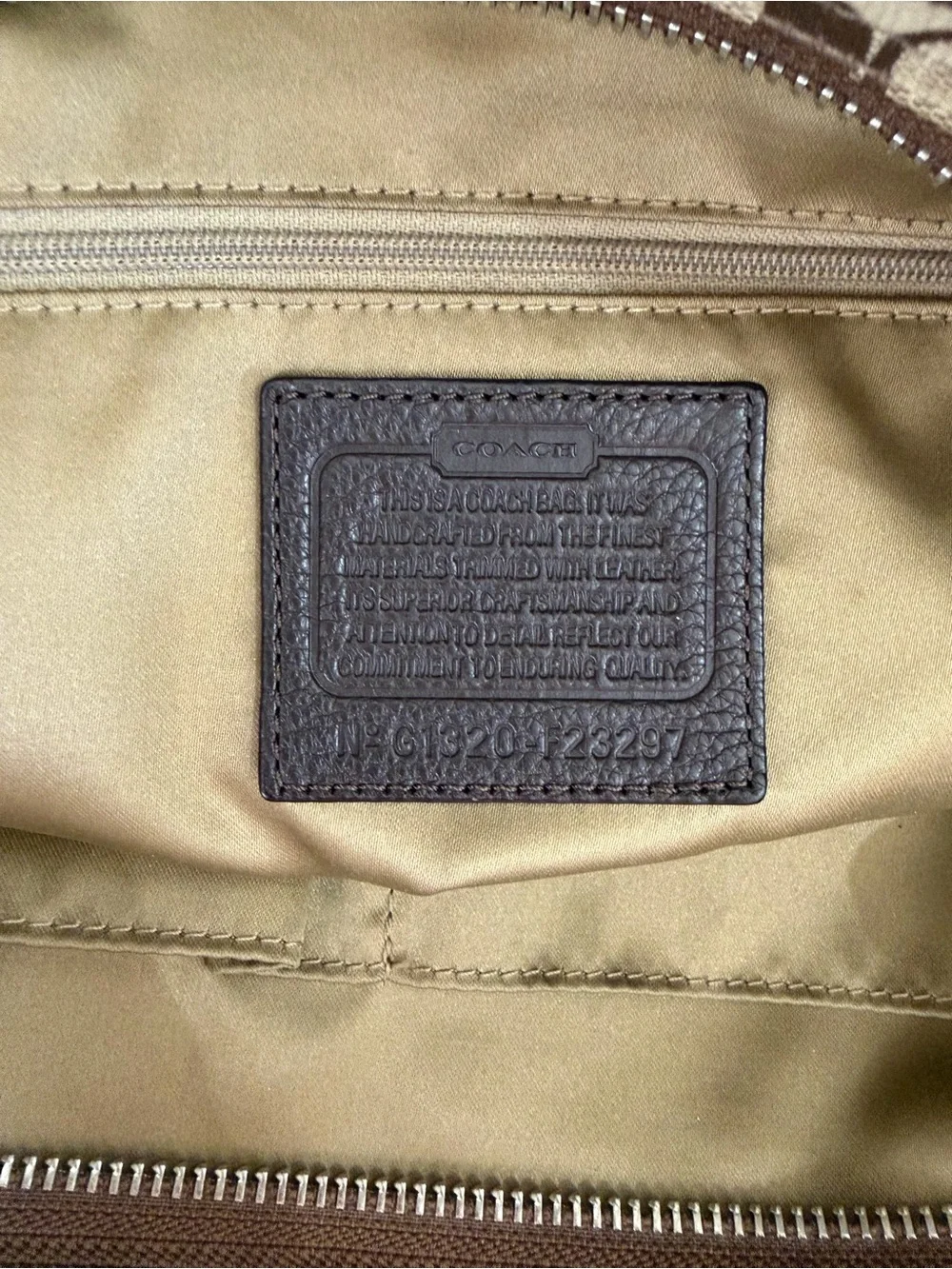 Coach Brown Signature Carrie Leather Tote - Picture 13 of 15
